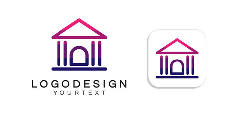 law logo design. icon app smartphone color full