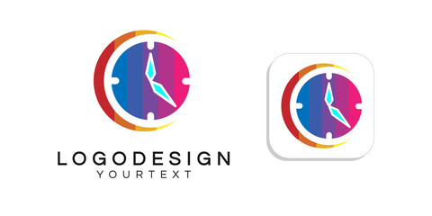clock logo design. icon app smartphone color full
