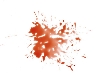 closeup drops of red blood isolated on white background,abstract pattern
