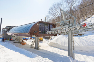 Obraz premium The ski slope of Niseko Mt. Resort Grand Hirafu at Niseko, Hokkaido,Japan