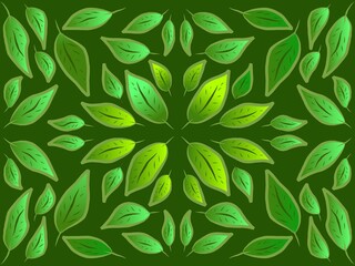 illustration of floral fresh leaves made by hand