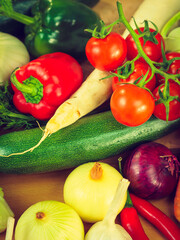 Many healthy colorful vegetables