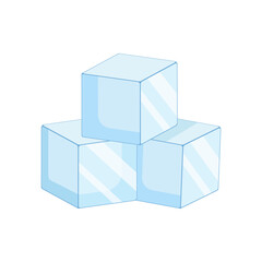 Simple ice cubes in flat style