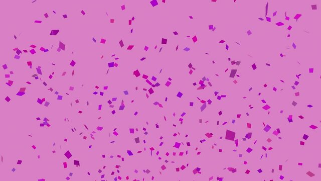  Animation of rose gold confetti poppers explosions 4K with copy space. on pink background,party concept.