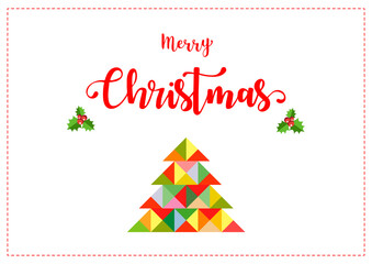 Christmas Greeting Card. Merry Christmas lettering, vector illustration. EPS10