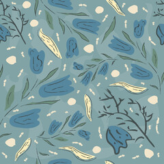 Cute Seamless background with plants