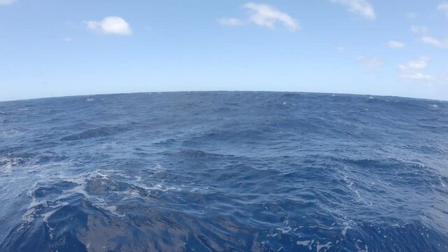 Movimiento de  las olas en alta mar 