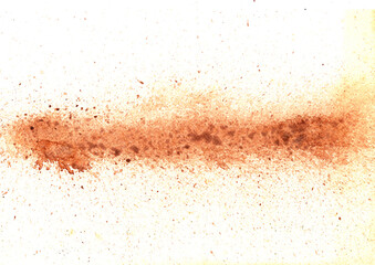 Abstract brown color watercolor splash on paper background.