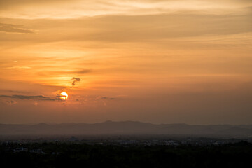 Sunset sky and cloud  twilight background