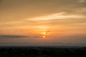 Sunset sky and cloud  twilight background