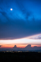 Sunset sky and cloud  twilight background