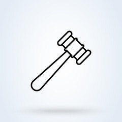 Judge gavel Simple vector. outline modern icon design illustration