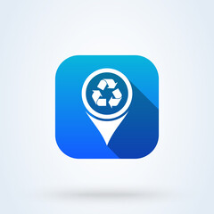 Refresh Map Marker. Location pointer Simple vector modern icon design illustration.
