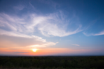 Fototapeta na wymiar Sunset sky and cloud twilight background
