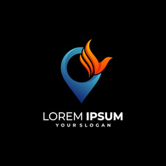 location and bird logo