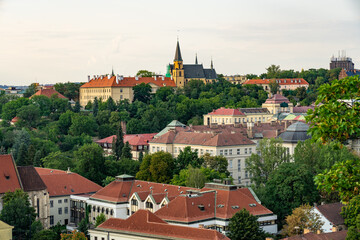 Obraz premium Aerial view of Prague Czech Republic from Vysehrad.