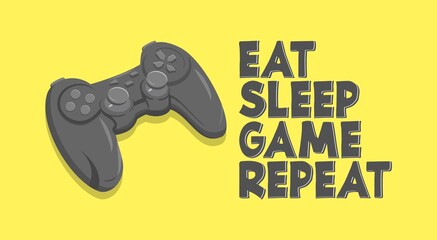 Lettering typography game pad poster