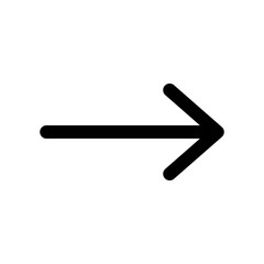 Right Arrow vector icon. Black Arrow symbol.
