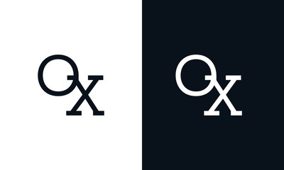 Minimalist line art letter OX logo. This logo icon incorporate with two letter in the creative way.