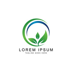 Organic leaf  logo vector template