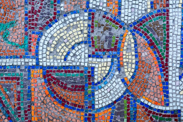 Detail of an old antique mosaic