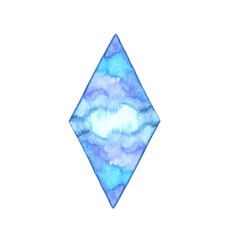 Watercolor geometric rhombus shape. Hand painted illustration.