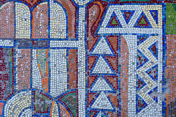 Detail of an old antique mosaic