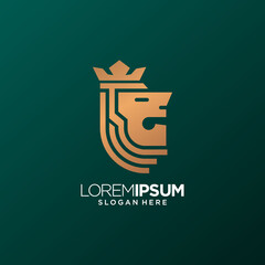 lion logo gold