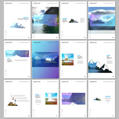 Creative brochure templates. Covers design templates for flyer, leaflet, brochure, report, presentation, magazine. Background for tourist camp, nature tourism, camping. Aadventure design concept.