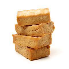 Dried bean curd on white background