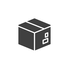 Delivery box, cardboard vector icon. filled flat sign for mobile concept and web design. Parcel box packaging glyph icon. Symbol, logo illustration. Vector graphics