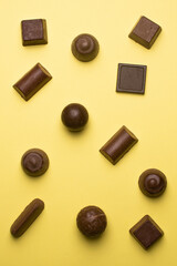 chocolate candies of different shapes