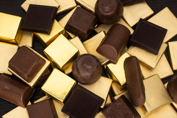 chocolates in gold foil