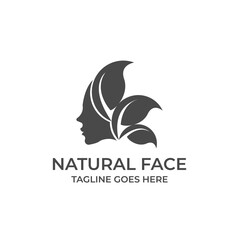 Natural Face Design silhouette concept Illustration Vector Template.