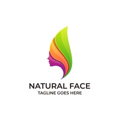 Natural Face Design Colorful concept Illustration Vector Template.