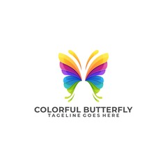 Butterfly Full Color Design concept Illustration Vector Template. this logo symbolize, some thing beautiful, soft, calm, nature, metamorphosis, graceful, and elegant.