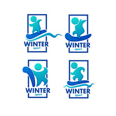 Winter sport, ski, snowboard logo, label, emblems