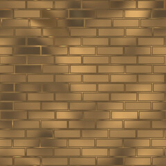 3d effect - abstract seamless gold wall graphic