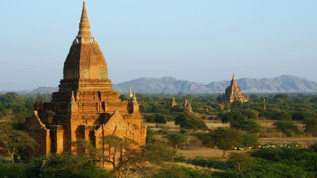 The Temples of Bagan at sunrise, Bagan, Myanmar 