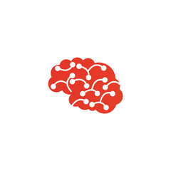 Brain illustration logo design template