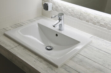 Bathroom tap close up view