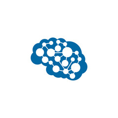Brain illustration logo design template