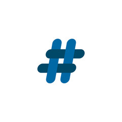 Hashtag icon logo design vector template