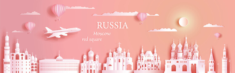 Travel Russia top world famous symbol ancient architecture.