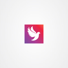 Fototapeta premium Flying bird dove icon logo vector design