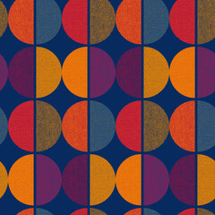 Vintage color geometric round seamless pattern