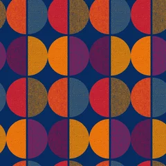 Gordijnen Vintage kleur geometrische ronde naadloze patroon © galyna_p