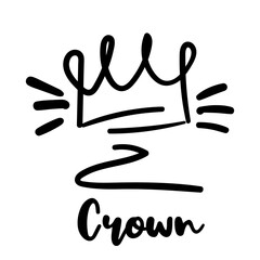 Crown logo icon. Queen, king, royal, princess, prince. isolated on white background. Hand drawn crown. Vector illustration