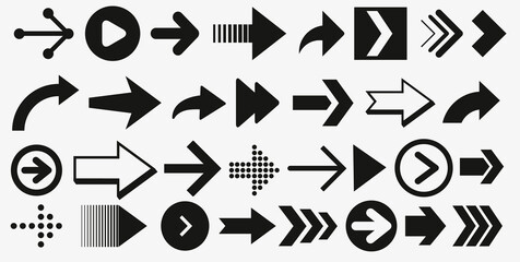 Set of black vector arrows. Arrows icon. Arrow vector icon. Arrows vector collection