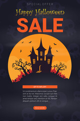 Halloween background flat design vector